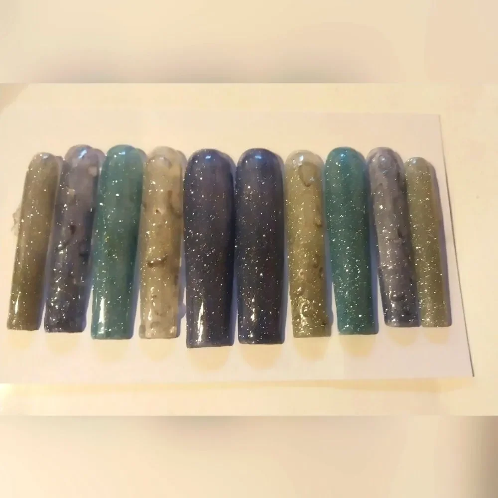 Hand Crafted Custom 10pc 3XL Acrylic presson nails sz Small